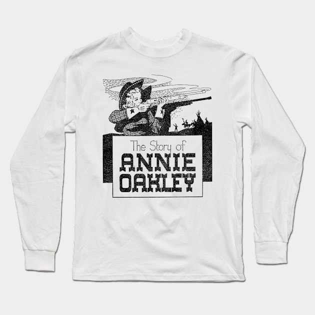 Phoebe Annie Oakley Moses Buffalo Bill Western Cowboy Retro Comic Long Sleeve T-Shirt by REVISTANGO